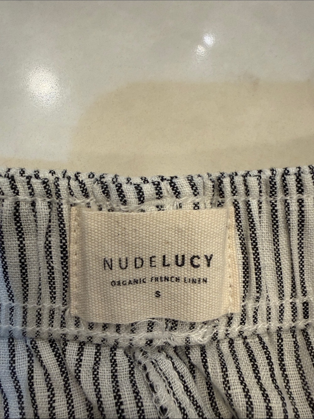Nude Lucy LOUNGE STRIPE LINEN SHORT Size Small - Picture 4 of 6